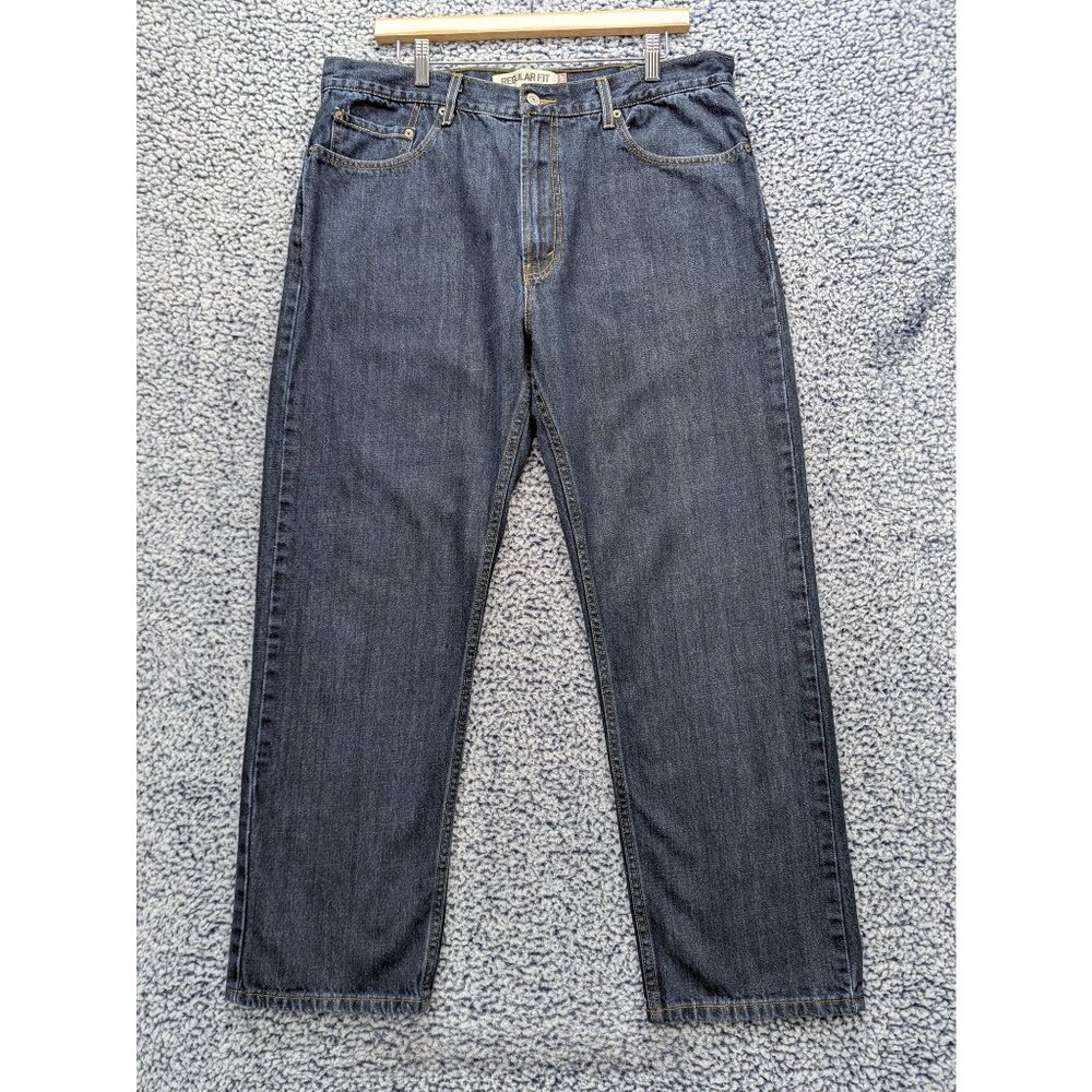 Y2K Levis 505 Regular Fit Straight Leg Jeans Mens 38X30 Red Tab Denim VTG Blue